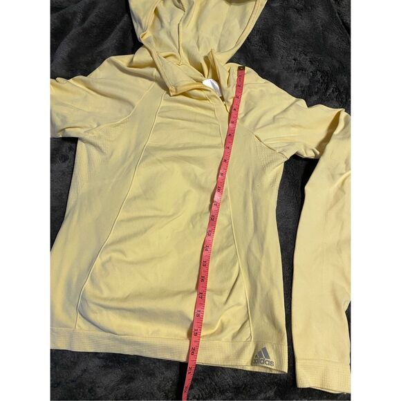 Adidas Bright Yellow Zip Running Hoodie, Women's Size Medium - Picture 9 of 9